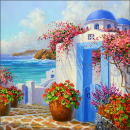Grecian Escape by Mikki Senkarik Ceramic Tile Mural MSA271