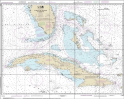 Straits of Florida and Approaches Nautical Chart Ceramic Tile Mural NautChart-11013