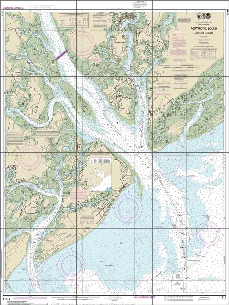Port Royal Sound Nautical Chart Ceramic Tile Mural NautChart-11516