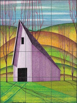 Amethyst Barn by Lawrie Dignan Ceramic Tile Mural OB-DIG14