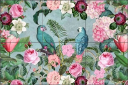 Jungle Rendezvous by Andrea Haase Ceramic Tile Mural OB-HAA0733a