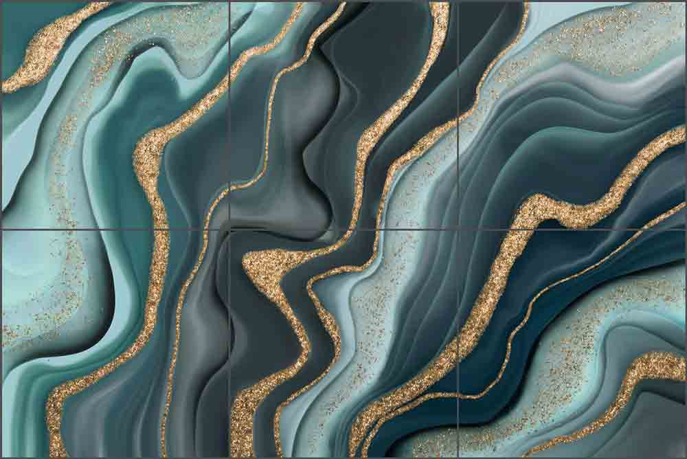 Marbled Ink I by Andrea Haase Ceramic Tile Mural OB-HAA0798