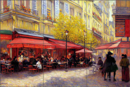 Le Petit Cafe by Andrea Haase Ceramic Tile Mural OB-HAA1712