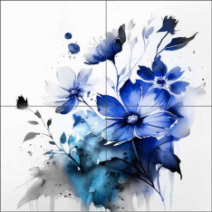 Blue Spring III by Andrea Haase Ceramic Tile Mural OB-HAA1763