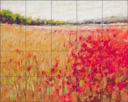 Poppies Evening Light V by Jennifer Gardner Ceramic Tile Mural OB-JG102