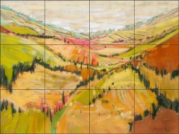 Patchwork Hills IX by Jennifer Gardner Ceramic Tile Mural OB-JG463