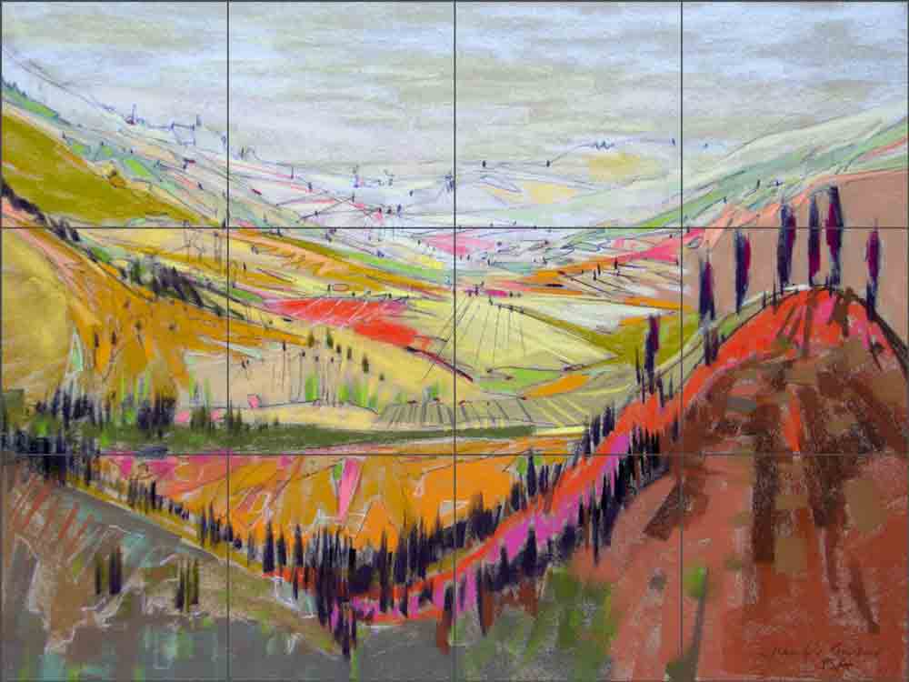 Tuscany 16 by Jennifer Gardner Ceramic Tile Mural OB-JG465