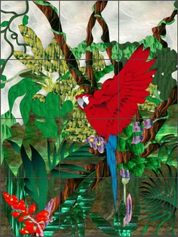 Macaw by Paned Expressions Ceramic Tile Mural OB-PES06