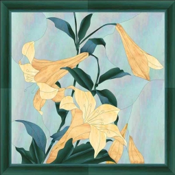Oriental Lilies by Paned Expressions Studios Ceramic Tile Mural OB-PES69AT