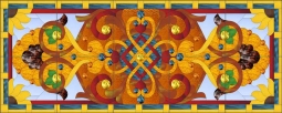 Victorian - Flourishes and Jewels by Paned Expressions Studios Ceramic Tile Mural OB-PES99