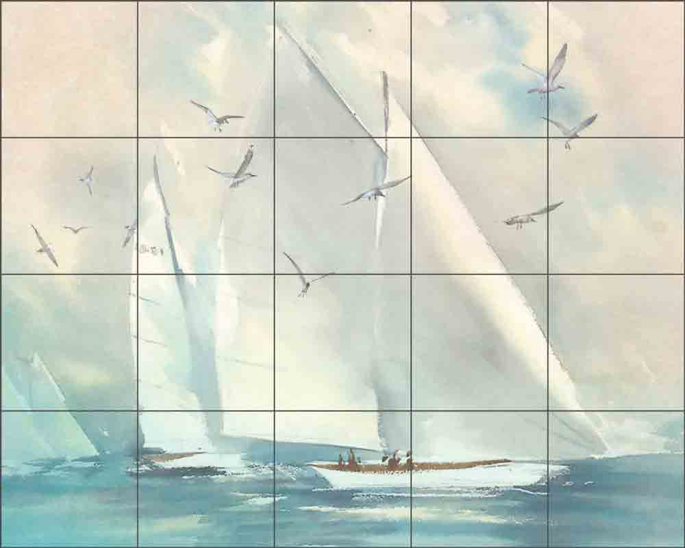 Coastal, Six by Steve Hunziker Ceramic Tile Mural OB-SH887