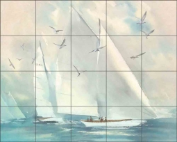 Coastal, Six by Steve Hunziker Ceramic Tile Mural OB-SH887