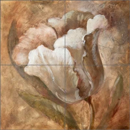 Taupe Tulip by Wilder Rich Ceramic Tile Mural OB-WR1238