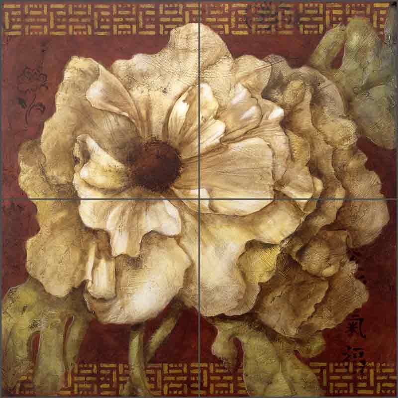 China Doll Poppy by Wilder Rich Ceramic Tile Mural OB-WR1319