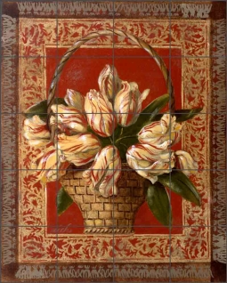 Tulip Carnival by Wilder Rich Ceramic Tile Mural OB-WR1329
