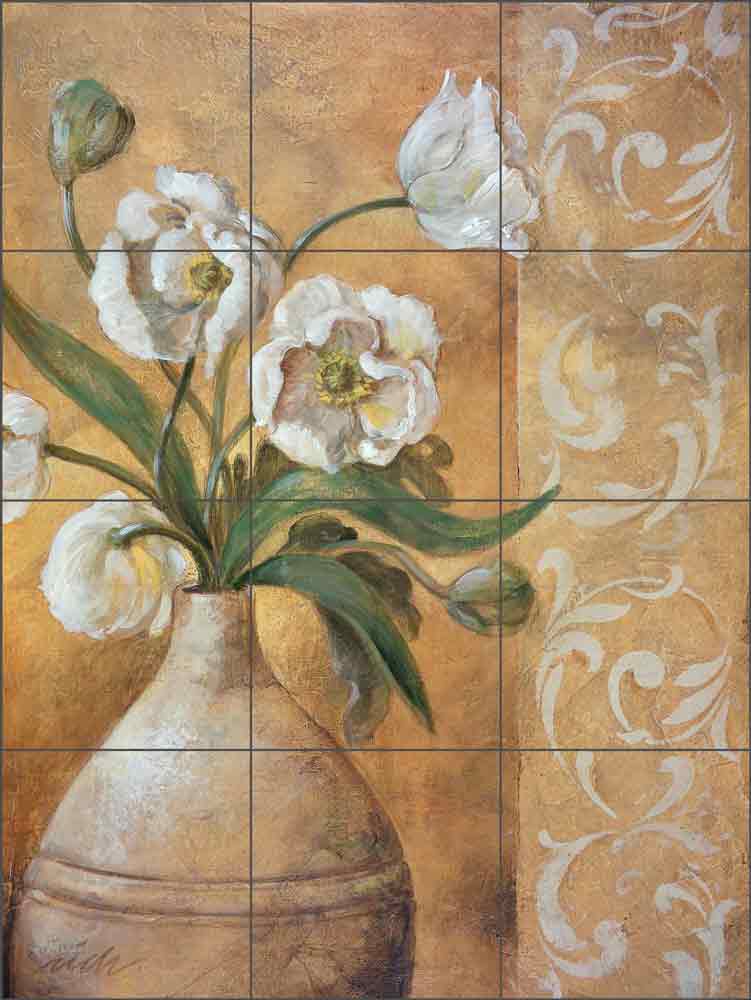 Simply Poppies by Wilder Rich Ceramic Tile Mural OB-WR1460