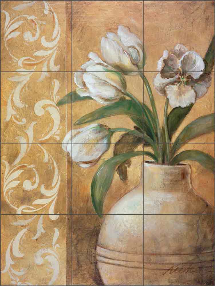 Simply Tulips by Wilder Rich Ceramic Tile Mural OB-WR1416
