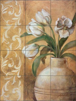 Simply Tulips by Wilder Rich Ceramic Tile Mural OB-WR1461
