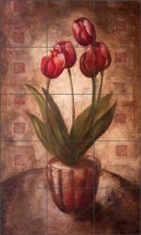 Tall Tulip Flower by Wilder Rich Ceramic Tile Mural OB-WB597