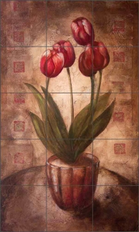 Tall Tulip Flower by Wilder Rich Ceramic Tile Mural OB-WR697