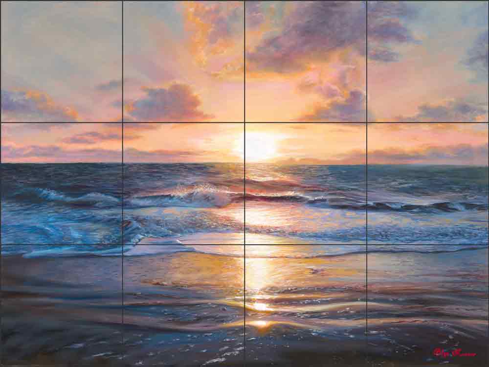 Meditating Sunset by Olga Kuczer Ceramic Tile Mural OKA007