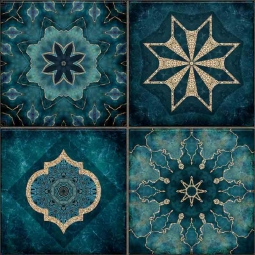 Elegant Teal Tiles by Andrea Haase Accent & Decor Tile OB-HAA1088AT