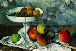 Still Life with Compotier by Paul Cezanne Ceramic Tile Mural PC001