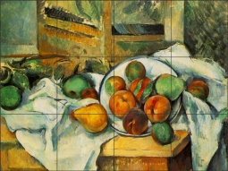 Table, Napkin and Fruit by Paul Cezanne Ceramic Tile Mural PC009