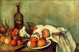 Still Life with Onions and Bottle by Paul Cezanne Ceramic Tile Mural PC010