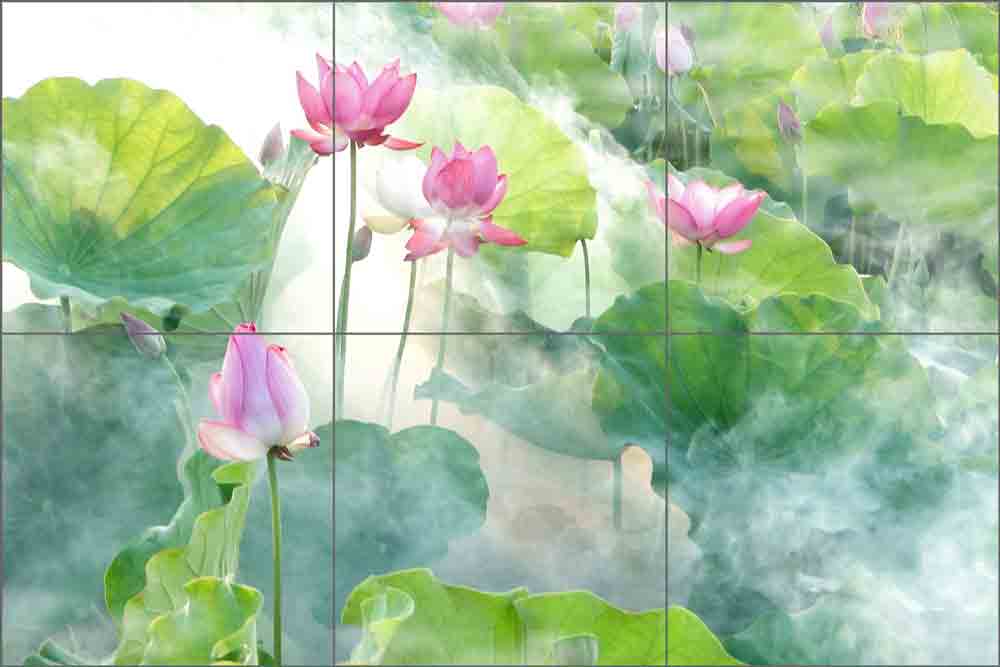 Lotus Summer Ceramic Tile Mural PDP003