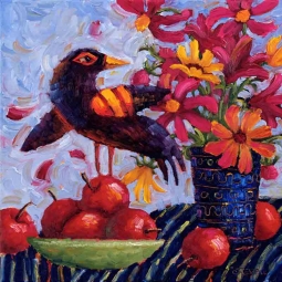 Blackbird Serenade by Cindy Revell Accent & Decor Tile POV-CR018AT