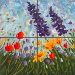 Highway 93 Sings in Color by Cindy Revell Ceramic Tile Mural POV-CR023