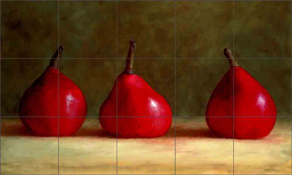 Lavish Red by Cindy Revell Ceramic Tile Mural POV-CR024