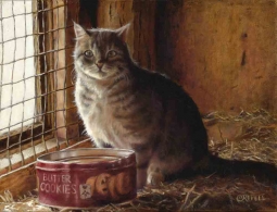 Barn Cat by Cindy Revell Accent & Decor Tile POV-CR029AT