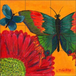 Papillon Juane by Debbie McCulley Ceramic Tile Mural POV-DM005