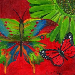 Papillon Rouge by Debbie McCulley Accent & Decor Tile POV-DM007AT
