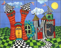 Home by Debbie McCulley Ceramic Tile Mural POV-DM018