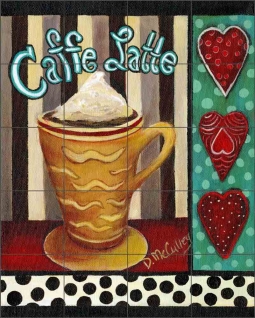 Caffe Latte by Debbie McCulley Ceramic Tile Mural POV-DM019