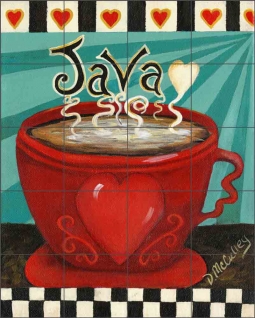 Java by Debbie McCulley Ceramic Tile Mural POV-DM022