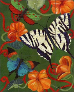 Garden Party 3 by Debbie McCulley Ceramic Tile Mural POV-DM030