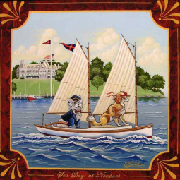 Sea Dogs at Newport by Ed Parker Accent & Decor Tile POV-EP008AT