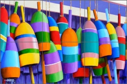 Hanging Floats by Hugh Harris Ceramic Tile Mural - POV-HHA001