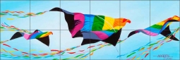 Kite Birds by Hugh Harris Ceramic Tile Mural POV-HHA007