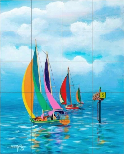 Sea Bound by Hugh Harris Ceramic Tile Mural POV-HHA008