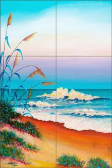 Evening Surf by Hugh Harris Ceramic Tile Mural POV-HHA011