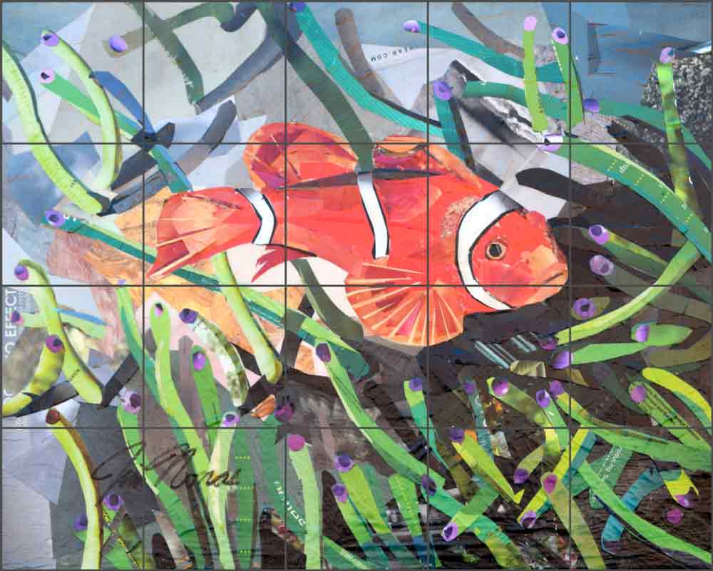 Clown Around by Jim Nonas Ceramic Tile Mural POV-JN014