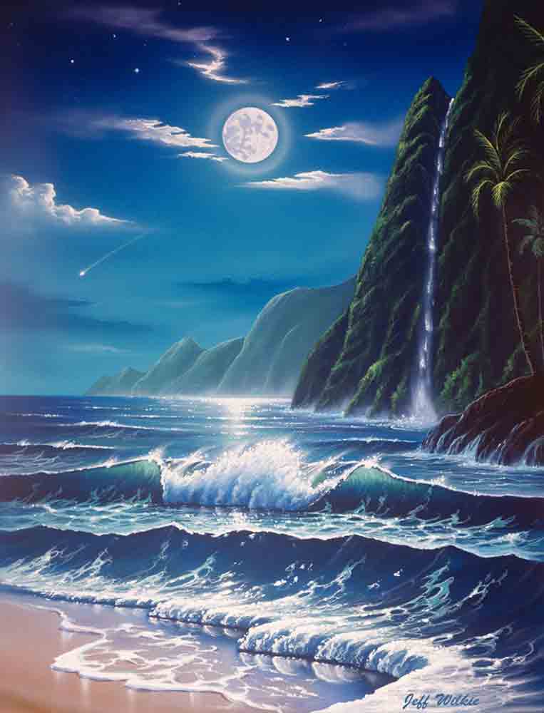 Moonlit Falls by Jeff Wilkie Accent & Decor Tile POV-JWA001AT