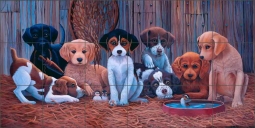 Naughty Girls by Lane Kendrick Ceramic Tile Mural POV-LKA016