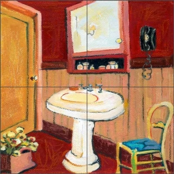 Garnet Bath by Ramona Jan Ceramic Tile Mural POV-RJA027