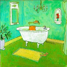 Lime Recline by Ramona Jan Accent & Decor Tile POV-RJA028AT